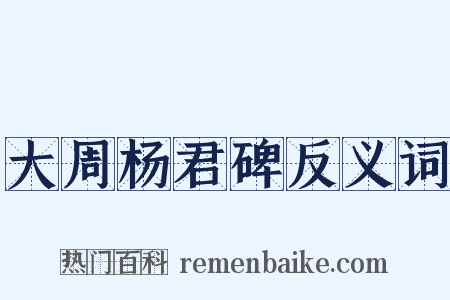 大周杨君碑反义词是什么意思的图片